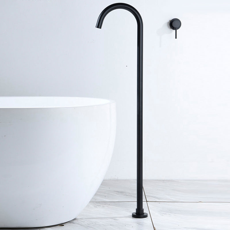 Modern Freestanding Tub Filler Brass 1-Handle Floor Mounted Freestanding Bathtub Faucet