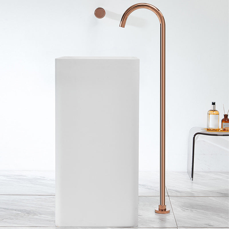 Modern Freestanding Tub Filler Brass 1-Handle Floor Mounted Freestanding Bathtub Faucet
