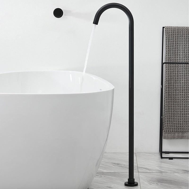 Modern Freestanding Tub Filler Brass 1-Handle Floor Mounted Freestanding Bathtub Faucet