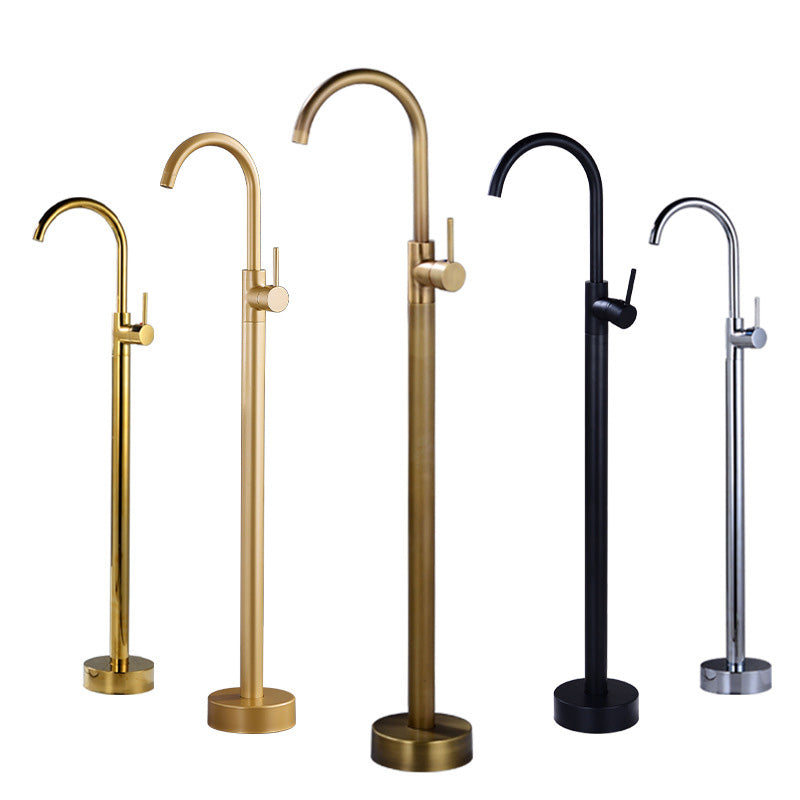 Modern 1-Handle Freestanding Faucet Floor Mounted Freestanding Bathtub Faucet