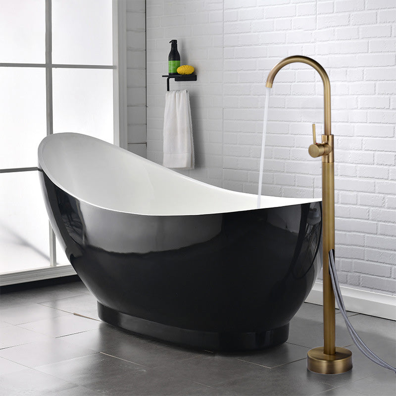 Modern 1-Handle Freestanding Faucet Floor Mounted Freestanding Bathtub Faucet