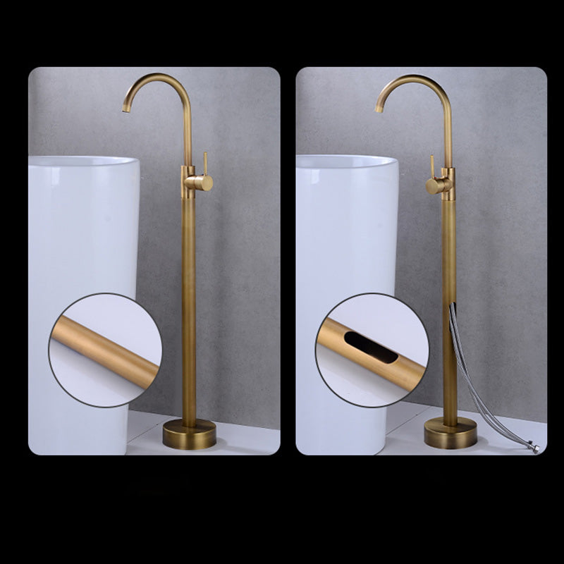 Modern 1-Handle Freestanding Faucet Floor Mounted Freestanding Bathtub Faucet