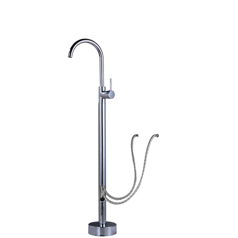 Modern 1-Handle Freestanding Faucet Floor Mounted Freestanding Bathtub Faucet