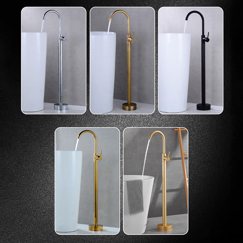 Modern 1-Handle Freestanding Faucet Floor Mounted Freestanding Bathtub Faucet