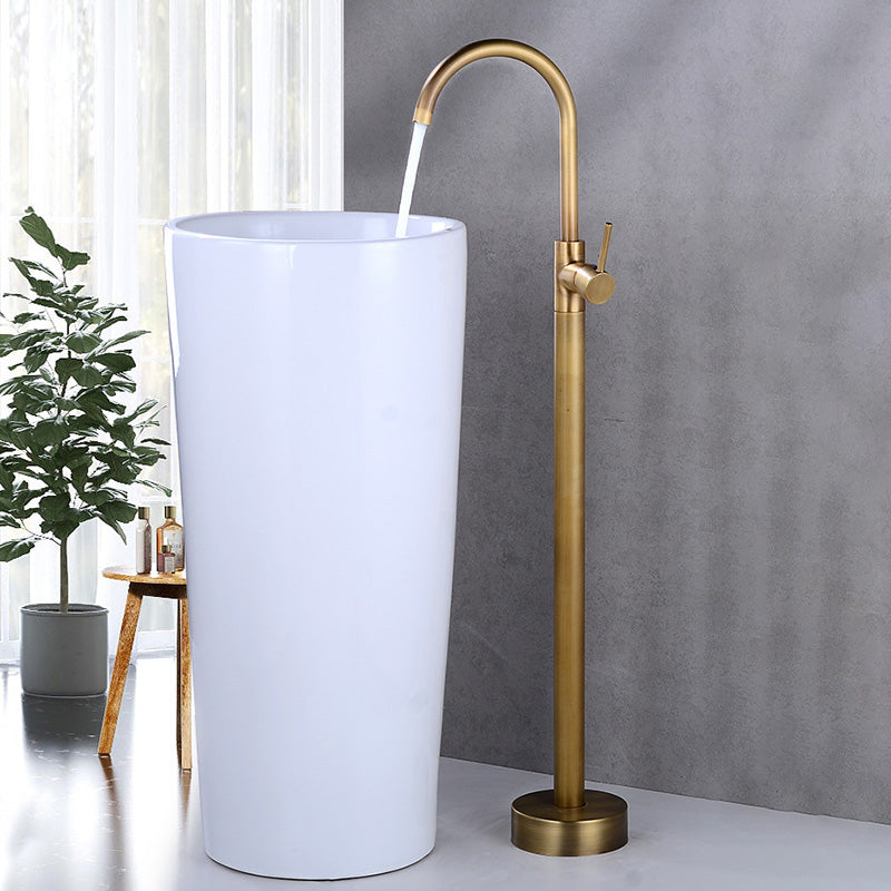 Modern 1-Handle Freestanding Faucet Floor Mounted Freestanding Bathtub Faucet