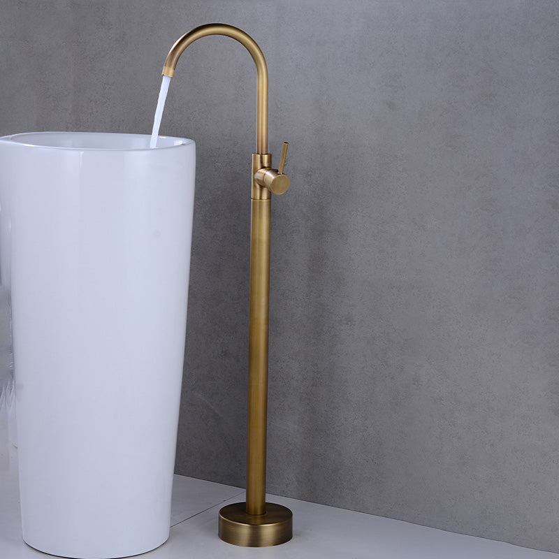 Modern 1-Handle Freestanding Faucet Floor Mounted Freestanding Bathtub Faucet