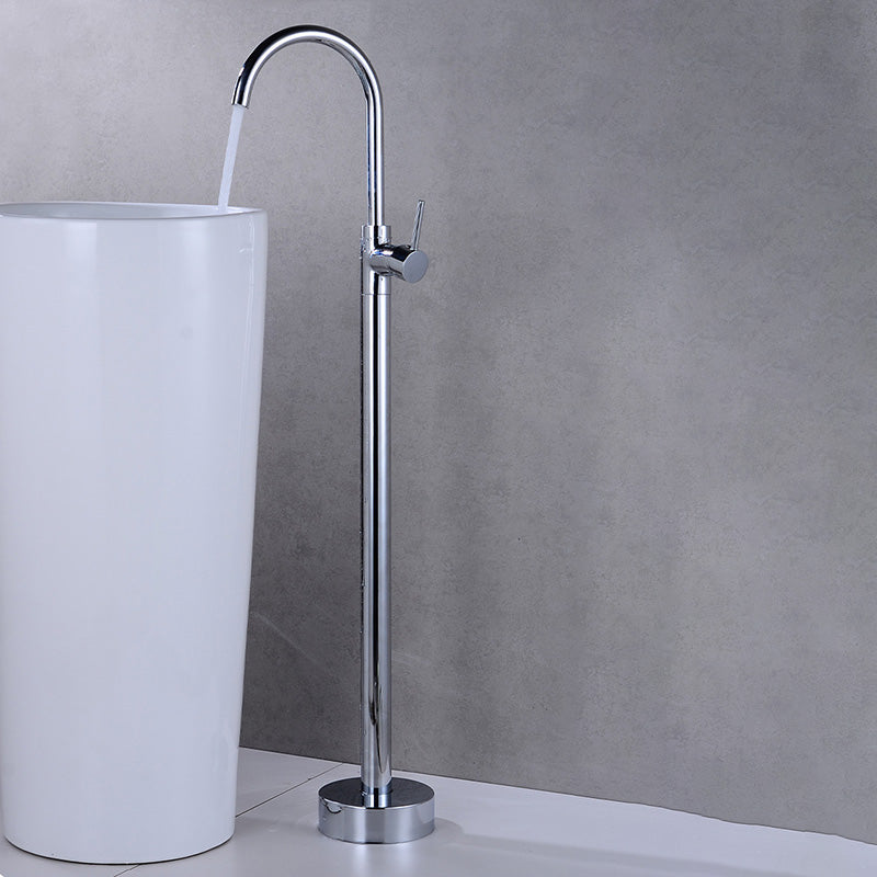 Modern 1-Handle Freestanding Faucet Floor Mounted Freestanding Bathtub Faucet
