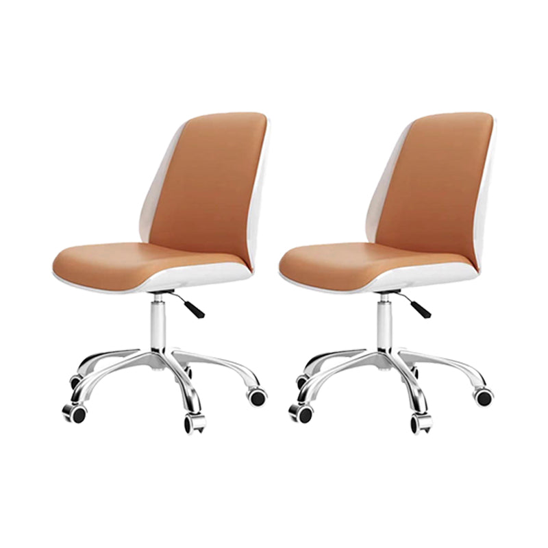 Modern Desk Chair Leather Conference Chair Mid Back Chair with Wheels