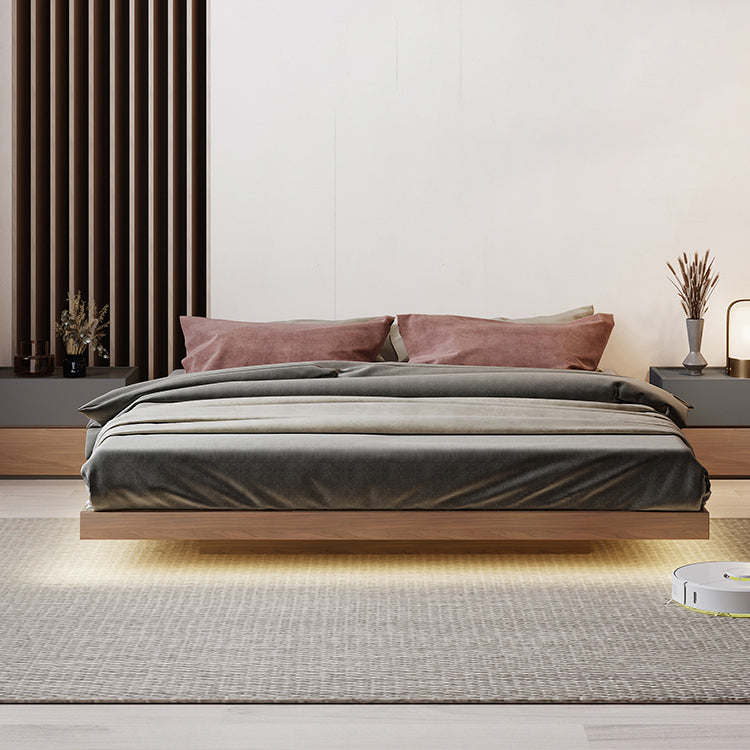 Espresso Platform Bed Frame Solid Wood Platform Bed Mid-Century Modern