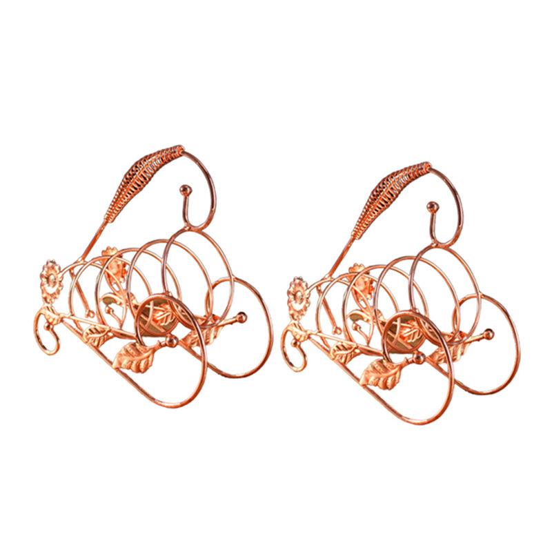 Industrial Metal Wine Rack Free-Stand Tabletop Wine Bottle & Glass Rack for Kitchen