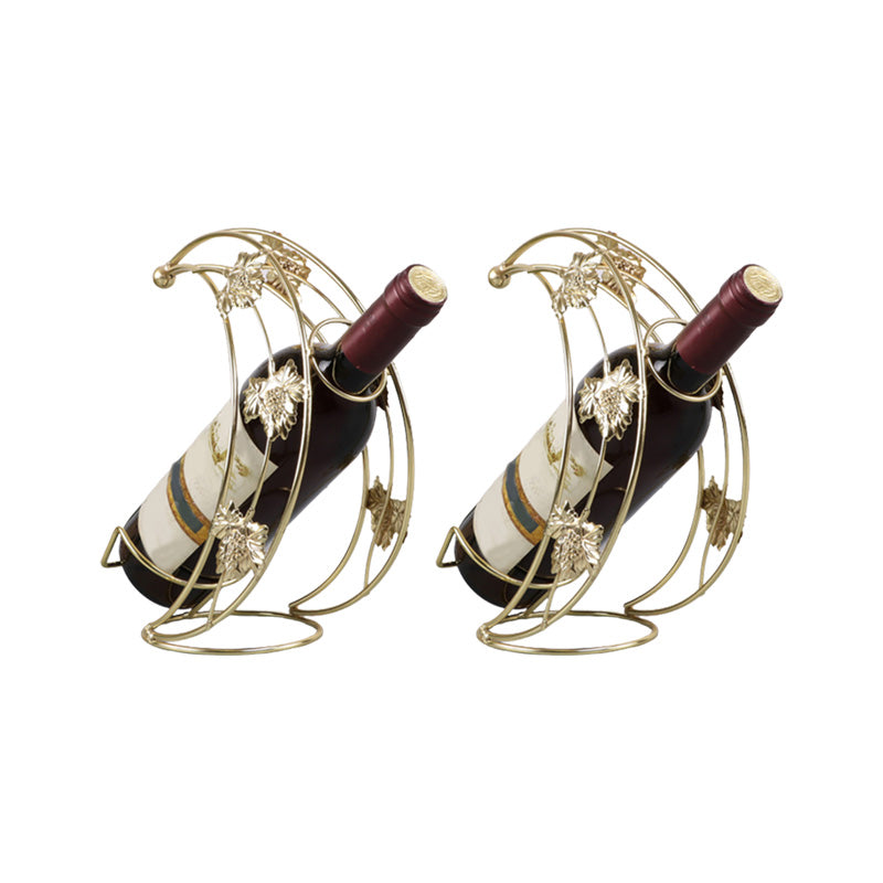 Glam Metal Wine Bottle Rack Countertop Bottle Holder for Living Room