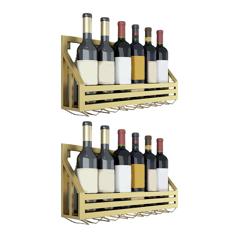 Metal Wall Mounted Wine Bottle & Glass Rack Modern Wine Holder for Kitchen