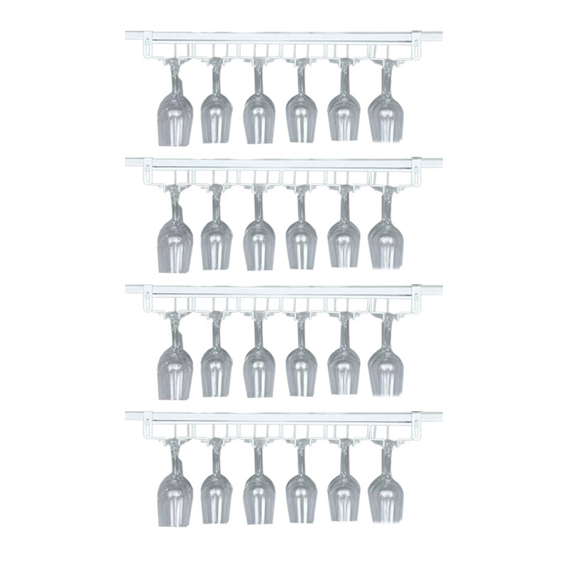 Contemporary Hanging Wine Glass Rack Stemware Holder for Kitchen