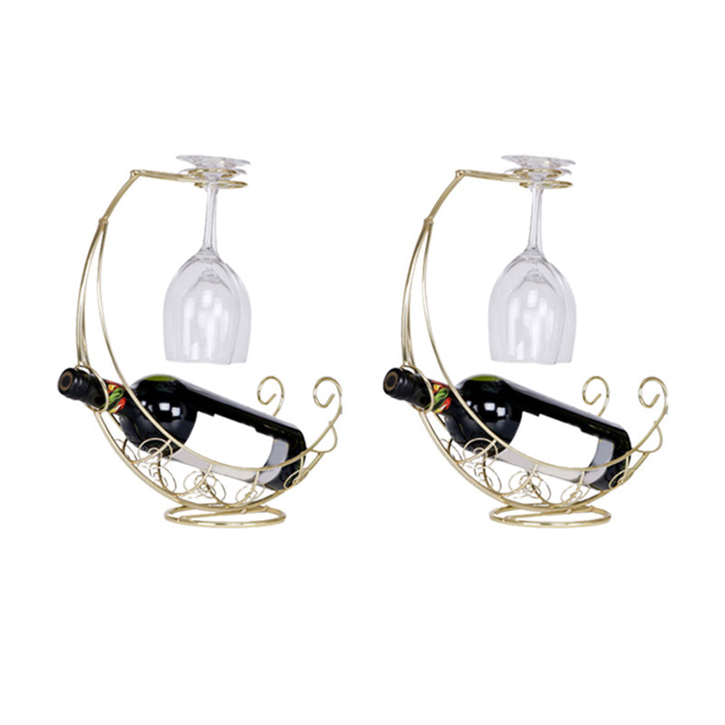 Modern Metal Wine Bottle Rack Countertop Bottle Holder for Living Room