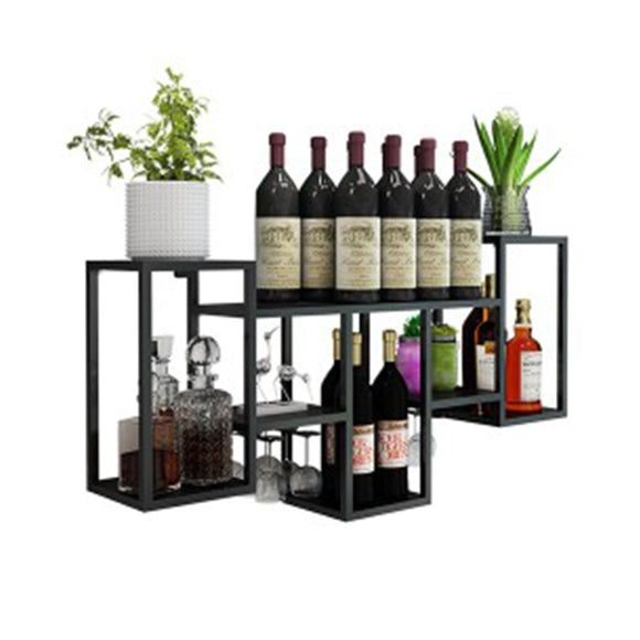 Metal Wall Mounted Wine Bottle & Glass Rack Modern Wine Rack Kit