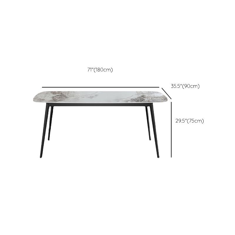 Contemporary Dining Set 1/7 Pcs Sintered Stone Dining Table with Wingback Chairs