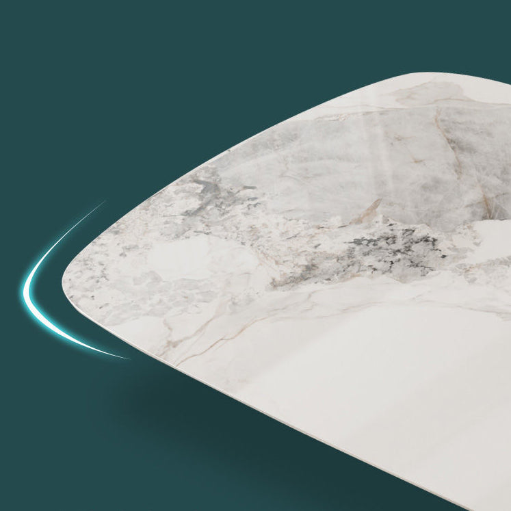 Rectangle Dining Table Set 1/5 Pcs Metal Frame Dining Table and Chairs