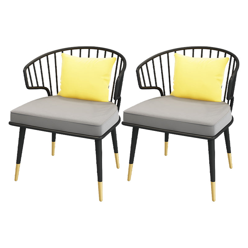 Glam Dinette Set with Black Metal Chairs 1/2/5/7 Pieces Polished Finish Dining Table Set