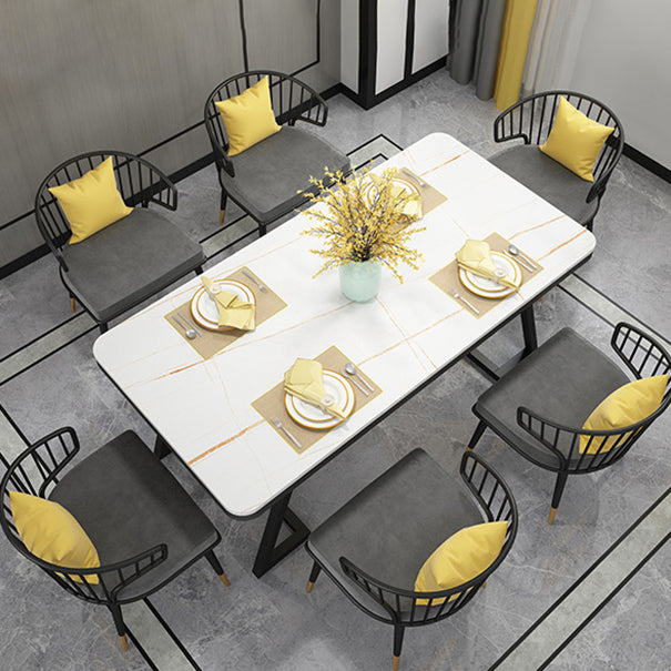 Glam Dinette Set with Black Metal Chairs 1/2/5/7 Pieces Polished Finish Dining Table Set