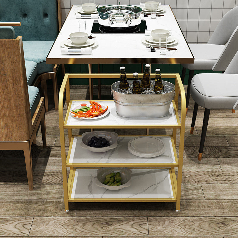 Rolling Contemporary Prep Table Metal Prep Table for Home Use