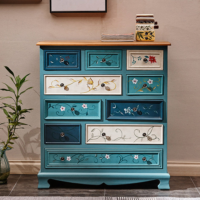 Solid Wood Nautical Storage Chest Bedroom Chest with Drawers