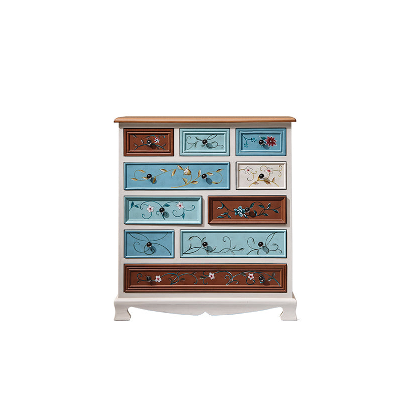 Solid Wood Nautical Storage Chest Bedroom Chest with Drawers