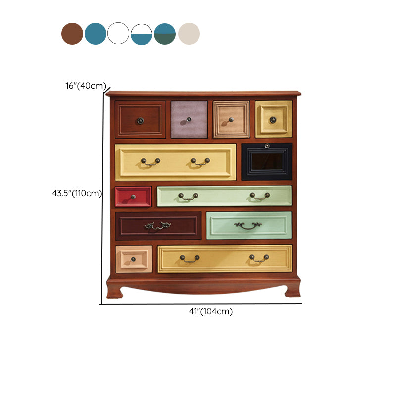 Solid Wood Nautical Storage Chest Bedroom Chest with Drawers