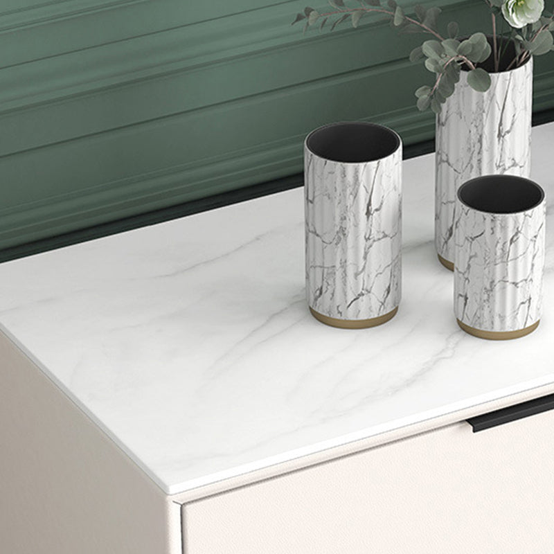 Contemporary Stone Storage Chest Bedroom 15.7" Wide Chest with Drawers