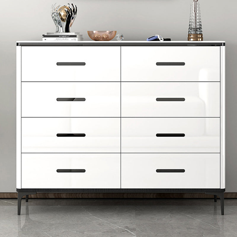 Modern Bedroom Storage Chest 15.7"Wide Stone Chest in White with Drawers