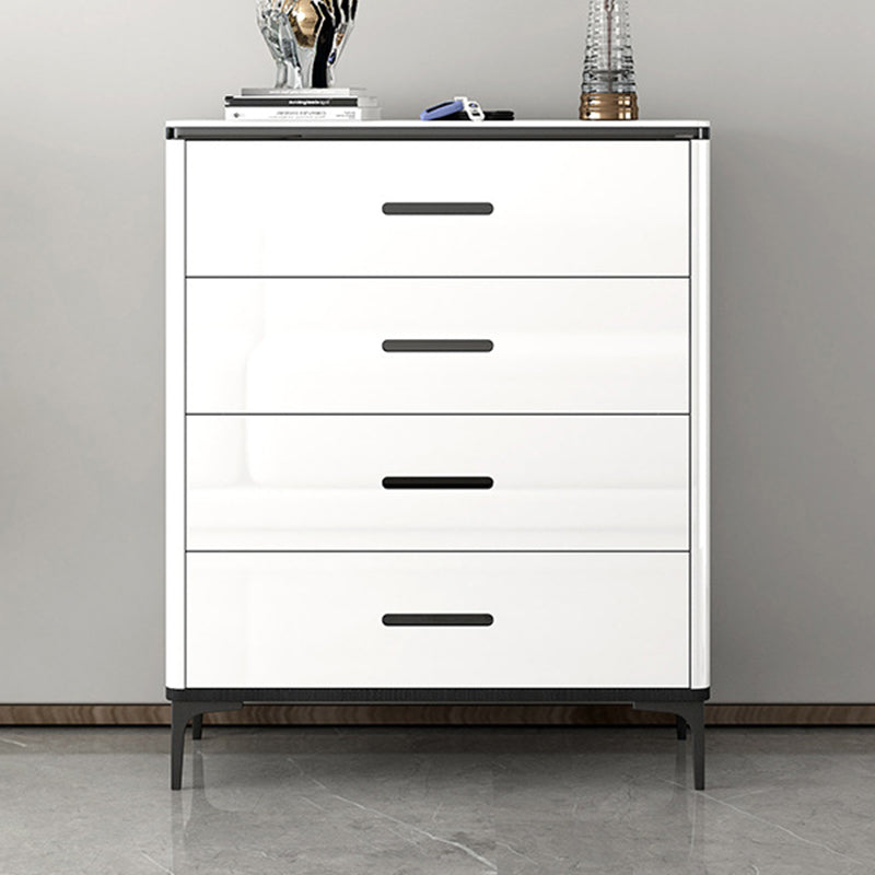 Modern Bedroom Storage Chest 15.7"Wide Stone Chest in White with Drawers