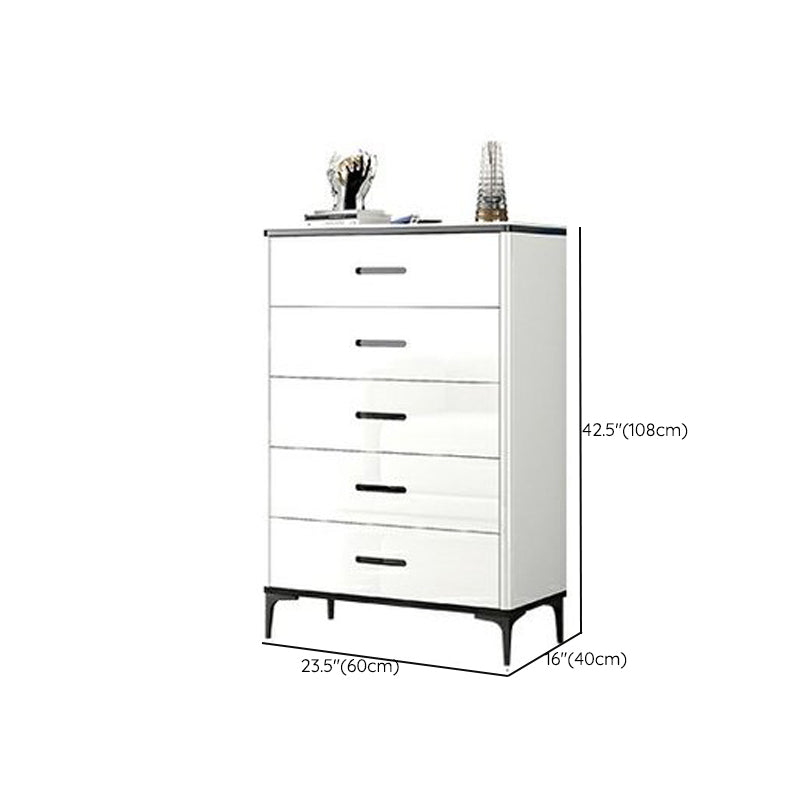 Modern Bedroom Storage Chest 15.7"Wide Stone Chest in White with Drawers
