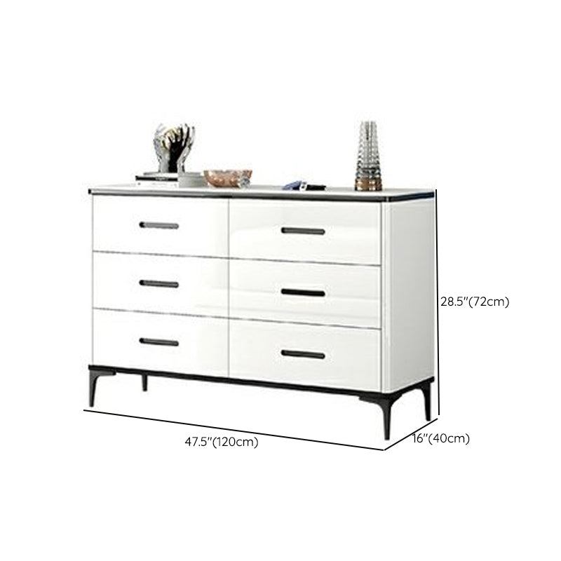 Modern Bedroom Storage Chest 15.7"Wide Stone Chest in White with Drawers