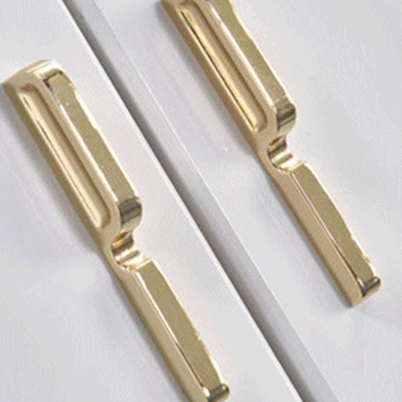 Glam Stone Chest 17.7" Wide Bedroom Chest in White with Drawers