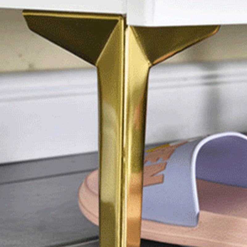 Glam Stone Chest 17.7" Wide Bedroom Chest in White with Drawers