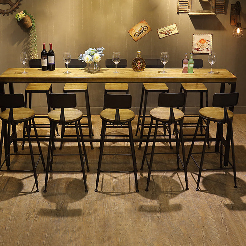 Modern Bar-height Table Solid Wood Top Bistro Pub Table for Patio Use