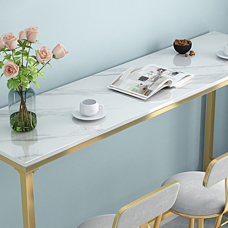 Rectangular Bar-height Table Stone Top Bistro Pub Table for Patio Use