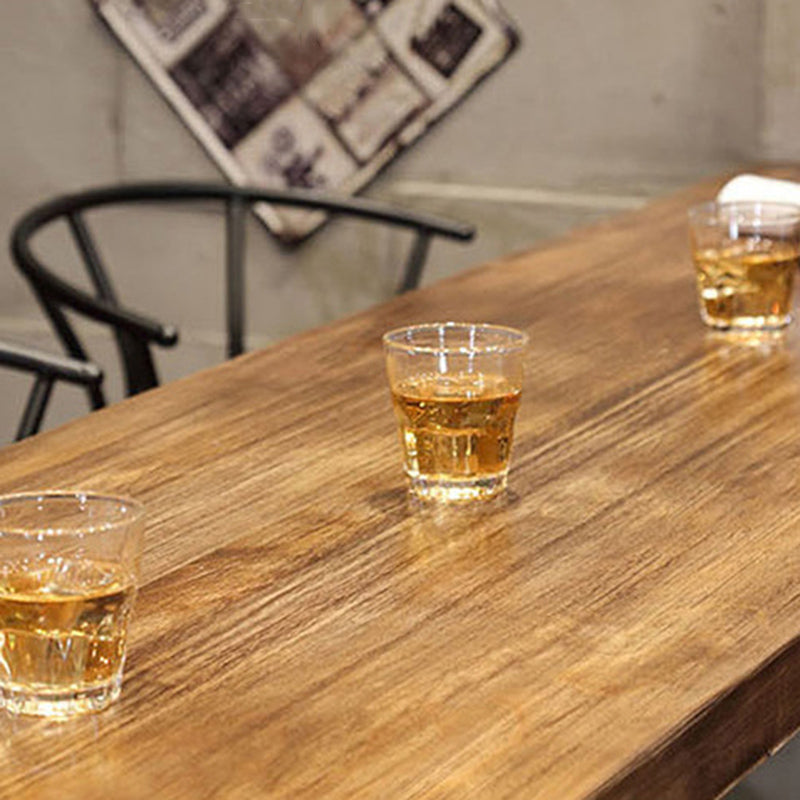 Wood Top Bar-height Table Black and Metal Legs Bar Table for Living Room