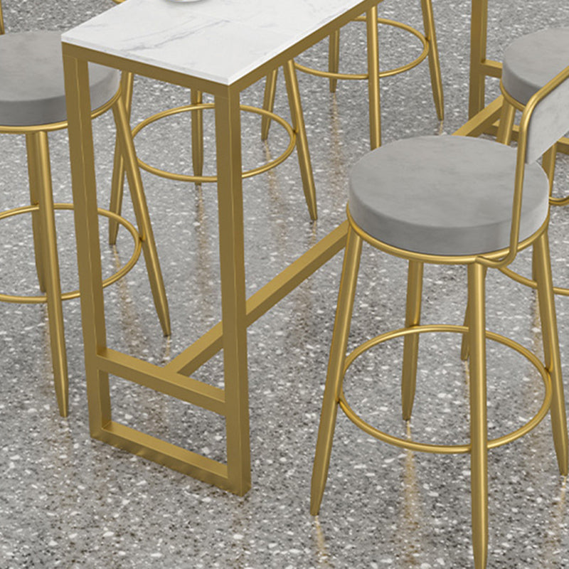 Rectangular Bar-height Table Metal Base Bistro Pub Table for Patio Use