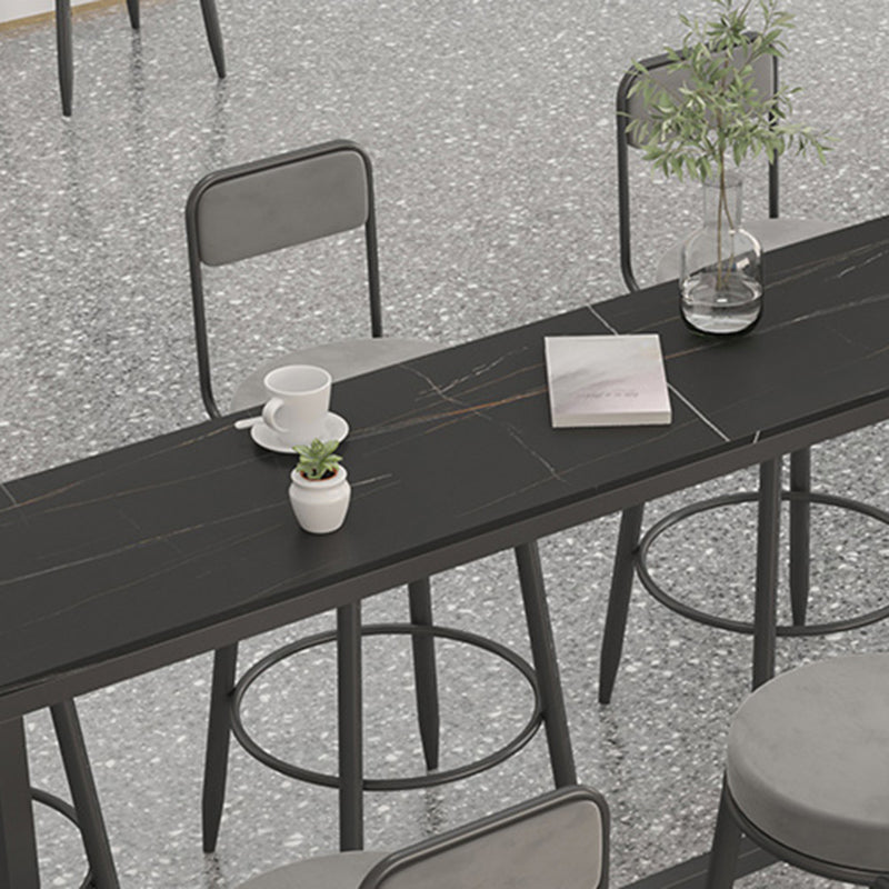 Rectangular Bar-height Table Metal Base Bistro Pub Table for Patio Use