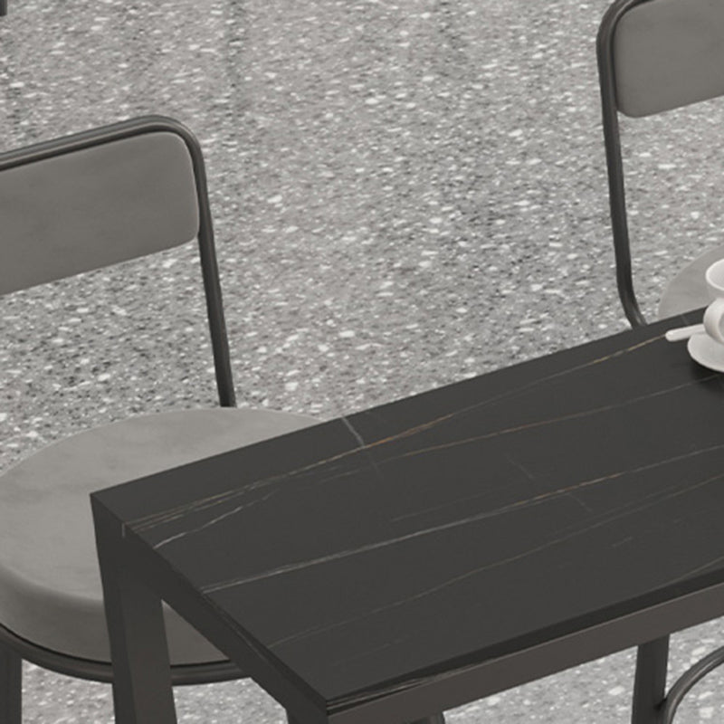 Rectangular Bar-height Table Metal Base Bistro Pub Table for Patio Use