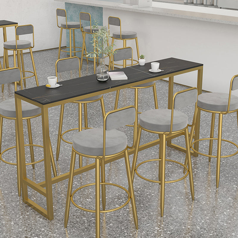 Rectangular Bar-height Table Metal Base Bistro Pub Table for Patio Use