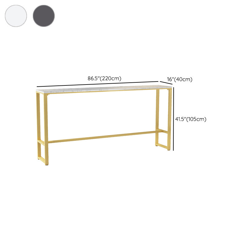 Glam Bar-height Table Faux Marble Top Pub Table with Gold Base