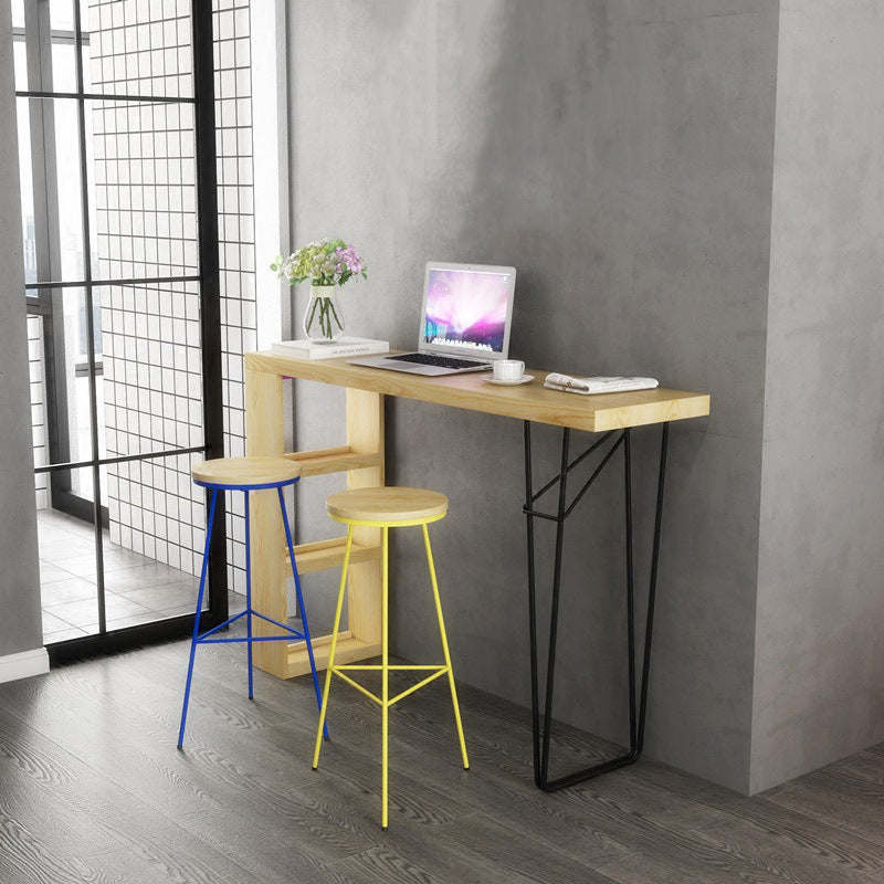 Modern Bar-height Table Solid Wood Top Pub Table for Dining Room