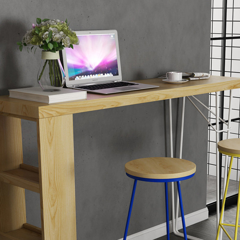 Modern Bar-height Table Solid Wood Top Pub Table for Dining Room