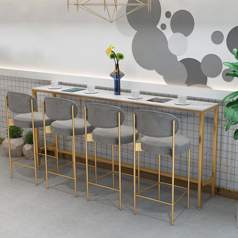 Glam Bar-height Table Faux Marble Top Pub Table for Dining Room