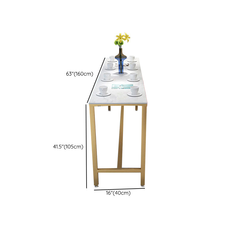Glam Bar-height Table Faux Marble Top Pub Table for Dining Room