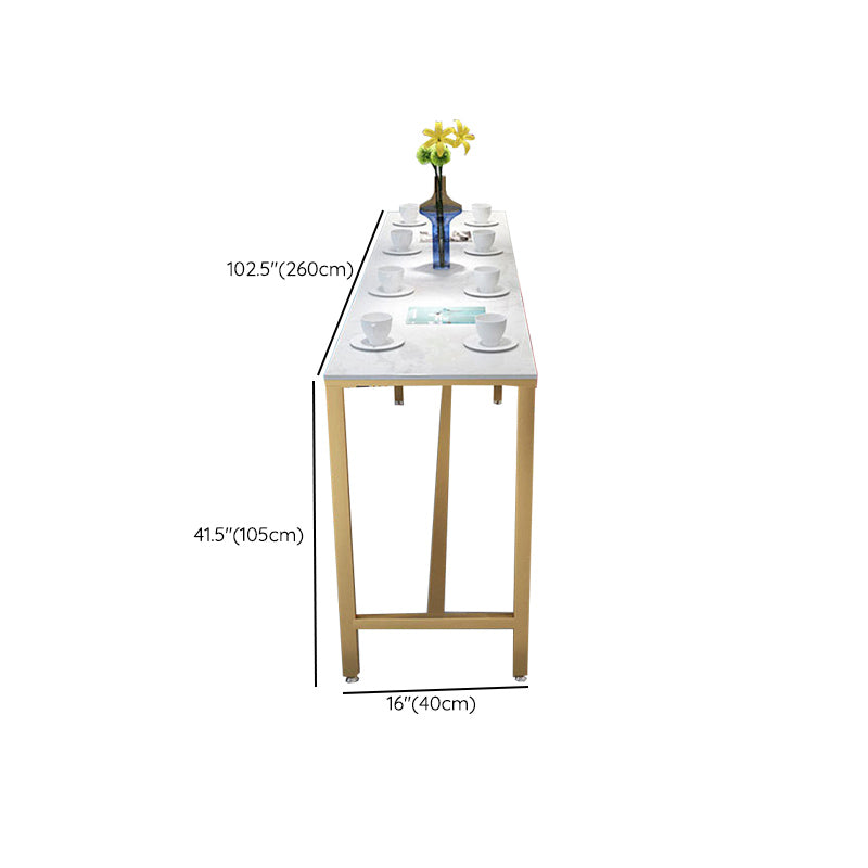 Glam Bar-height Table Faux Marble Top Pub Table for Dining Room