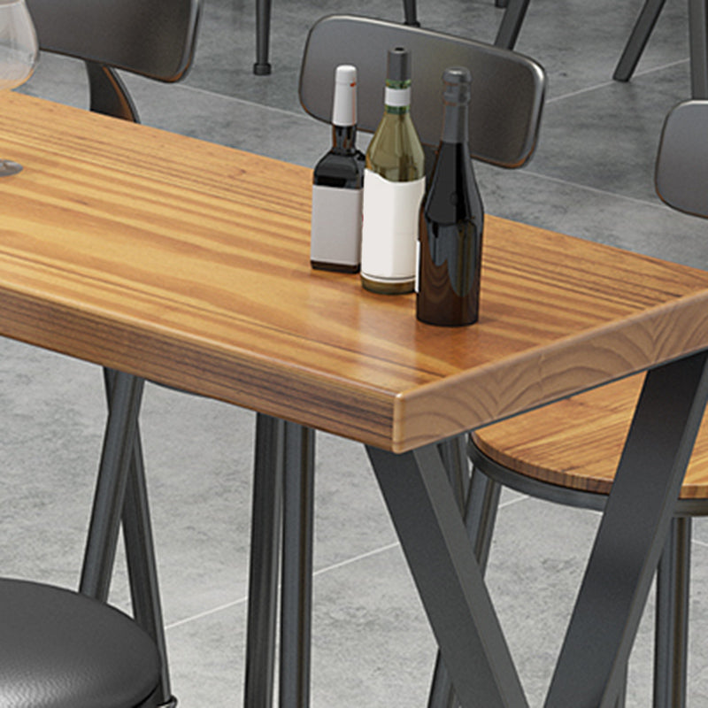 Glam Bar-height Table Solid Wood Top Pub Table for Patio Use