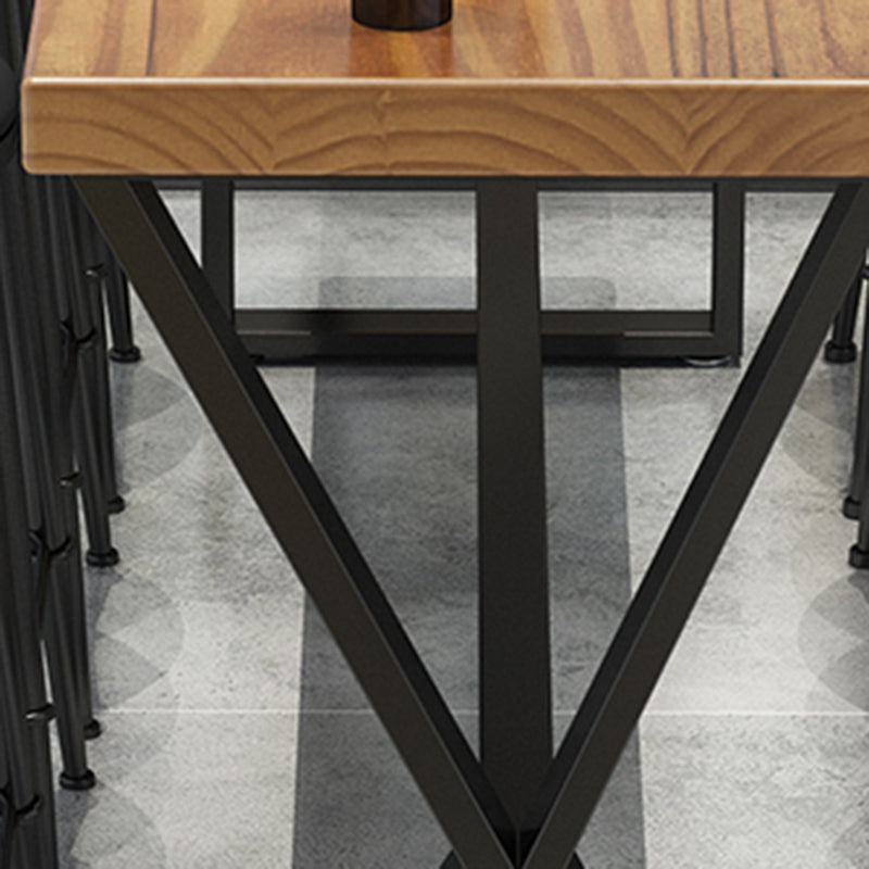 Glam Bar-height Table Solid Wood Top Pub Table for Patio Use