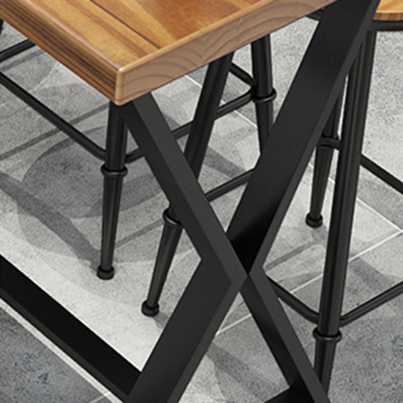 Glam Bar-height Table Solid Wood Top Pub Table for Patio Use